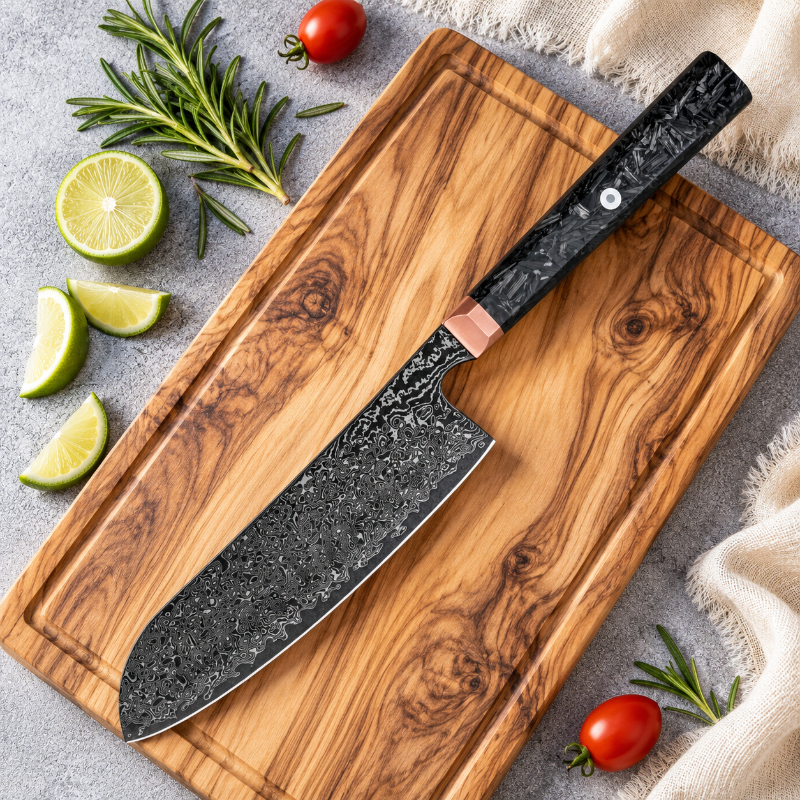 Couteau santoku damas haut de gamme Tsukikage
