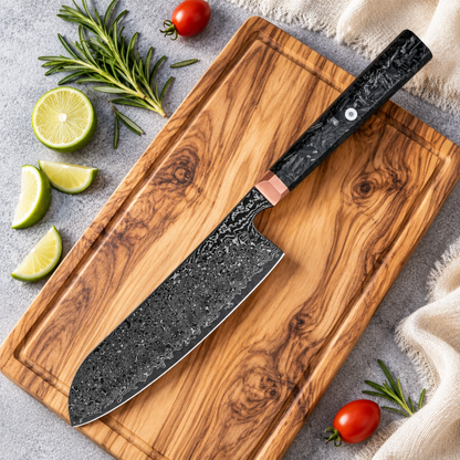 Couteau santoku damas haut de gamme Tsukikage
