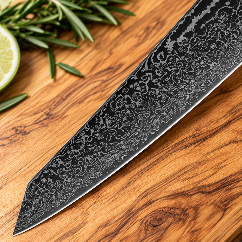 Couteau kiritsuke lame noire Tsukikage