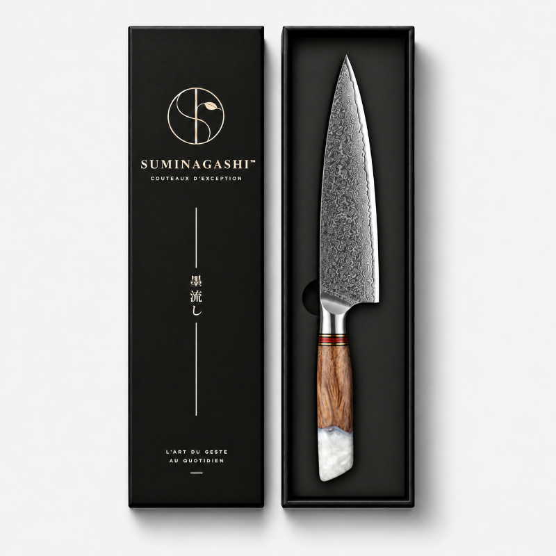 Couteau de chef Usugumo en acier damas