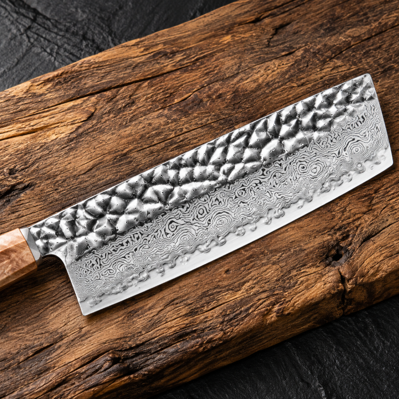 Couteau nakiri gravé Moya