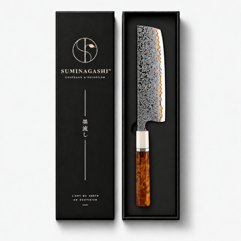 Couteau Nakiri Damas – Mokume