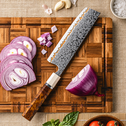 Couteau Nakiri Damas – Mokume