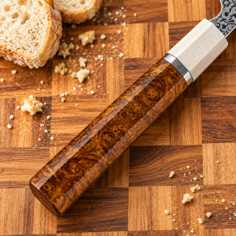 Couteau à pain Damas – Mokume