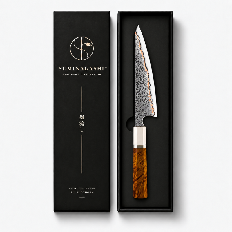 Couteau garasuki damas Mokume