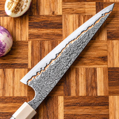 Couteau garasuki damas Mokume